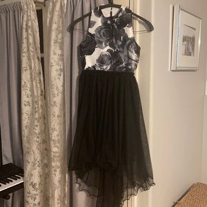 Black & White Formal Dress with Tail